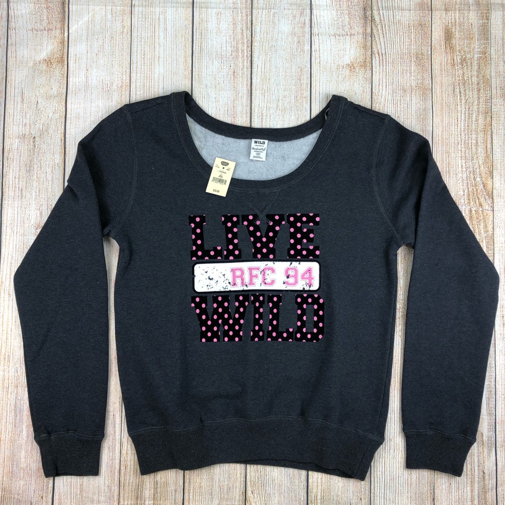New RAINFOREST CAFE Gray “Live Wild” Sweatshirt